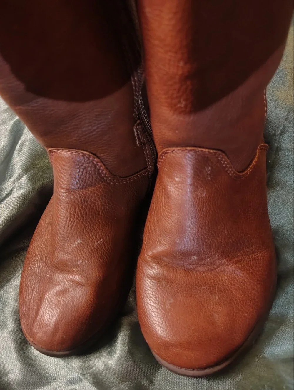 OshKosh B'gosh Girls Size 11 Brown Knee High Riding Boots Side Zip